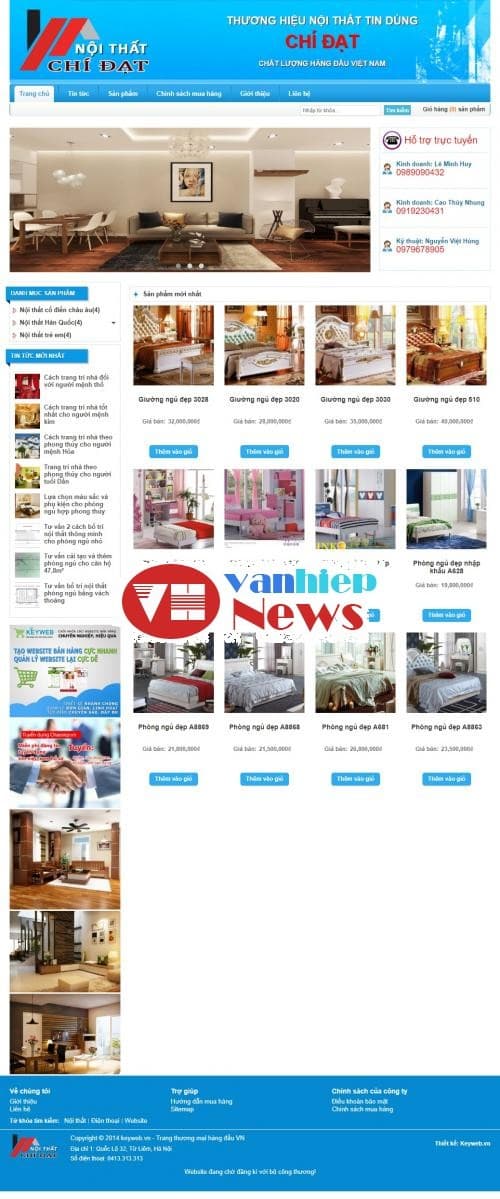 Thiết kế web giường ngủ - nội thất