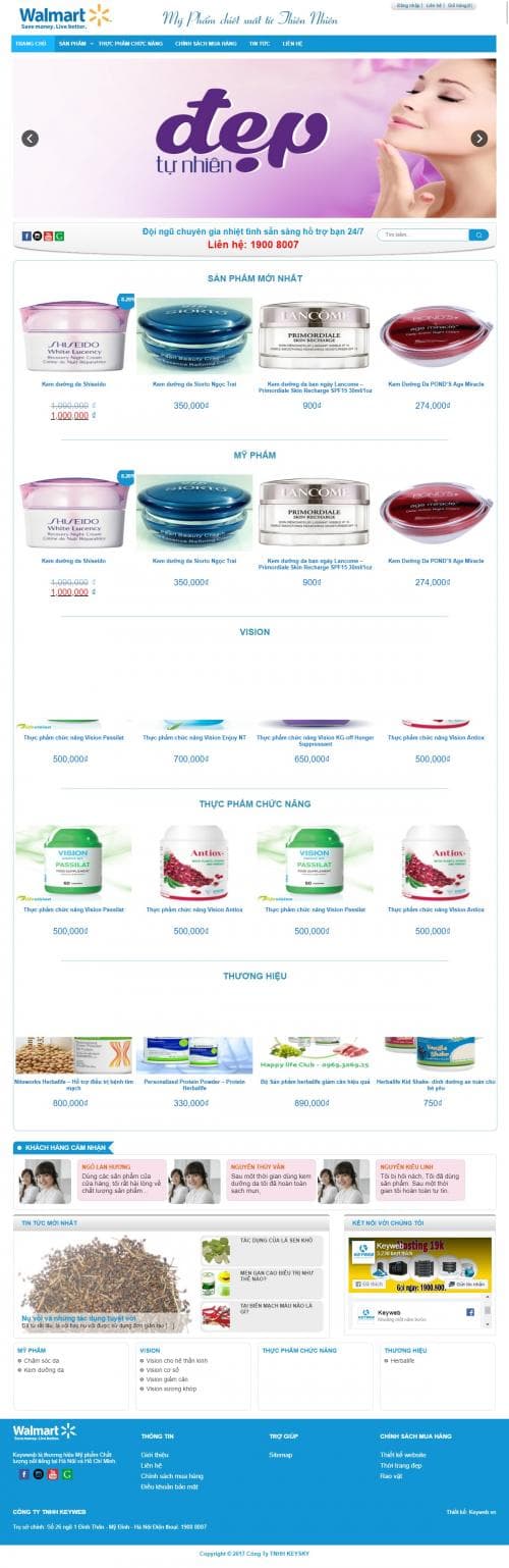 Thiết kế web bán mỹ phẩm đẹp