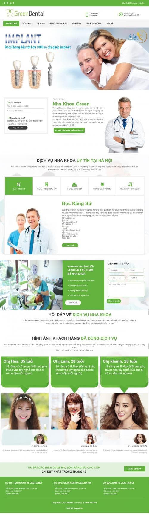 Thiết kế website nha khoa