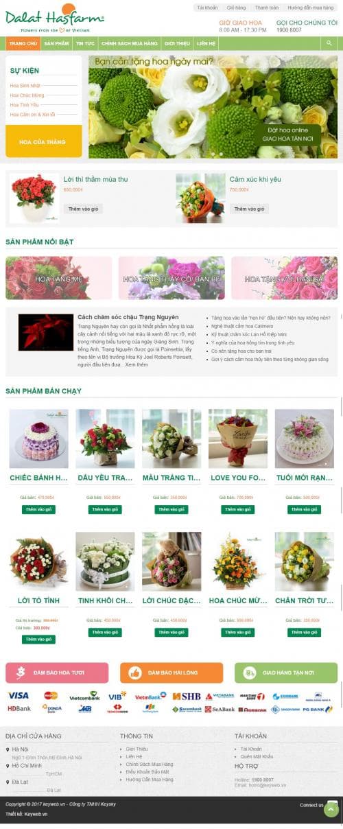 Thiết kế web bán hoa tươi