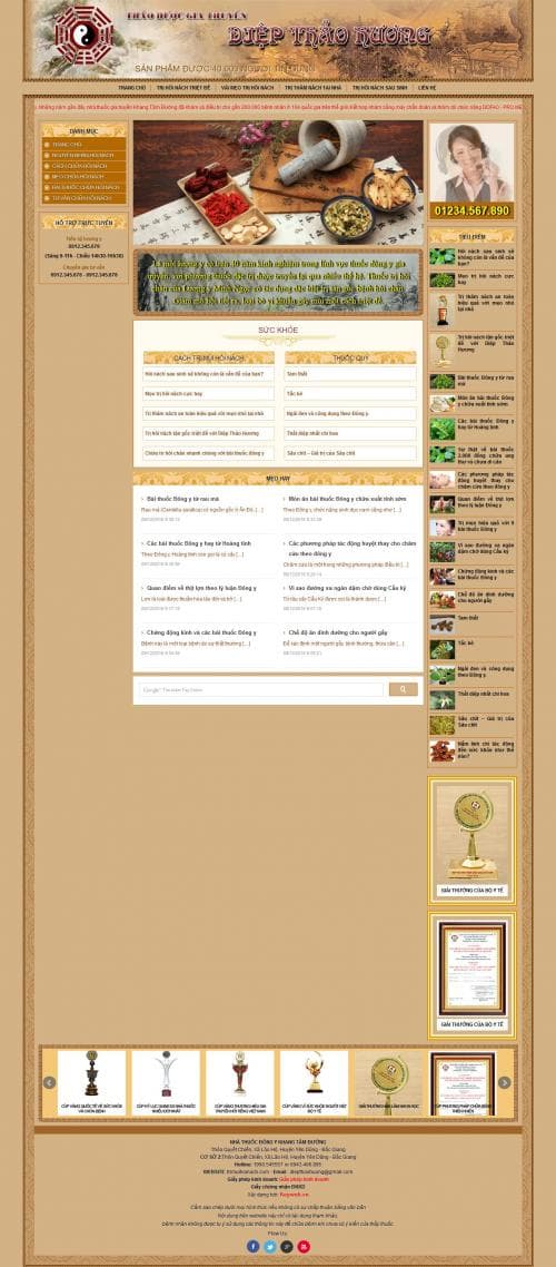 Thiết kế web bán thuốc đông y