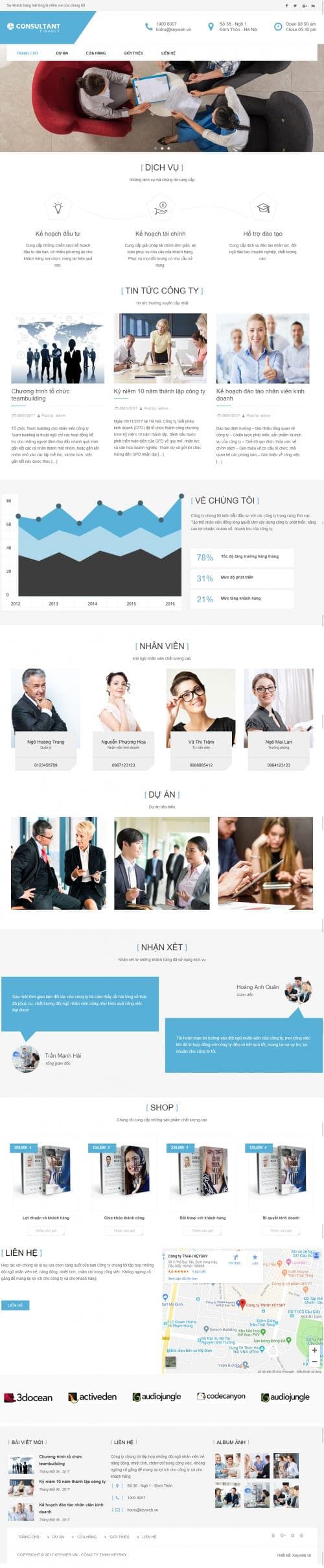 Thiết kế web công ty doanh nghiệp, tài chính