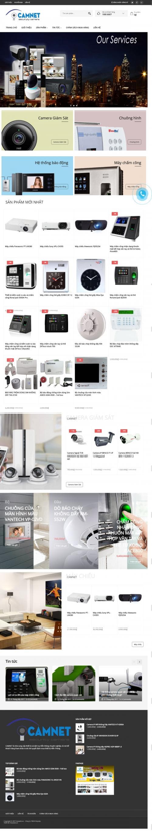 Thiết kế website shop bán máy công nghệ chấm công