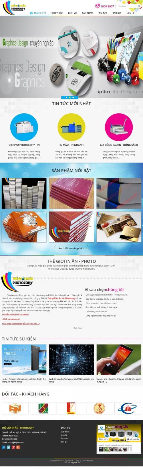 Thiết kế website dịch vụ in ấn photocopy