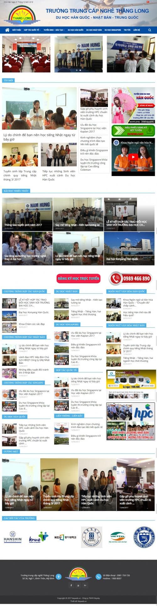 Thiết kế website dịch vụ du học và xuất khẩu lao động