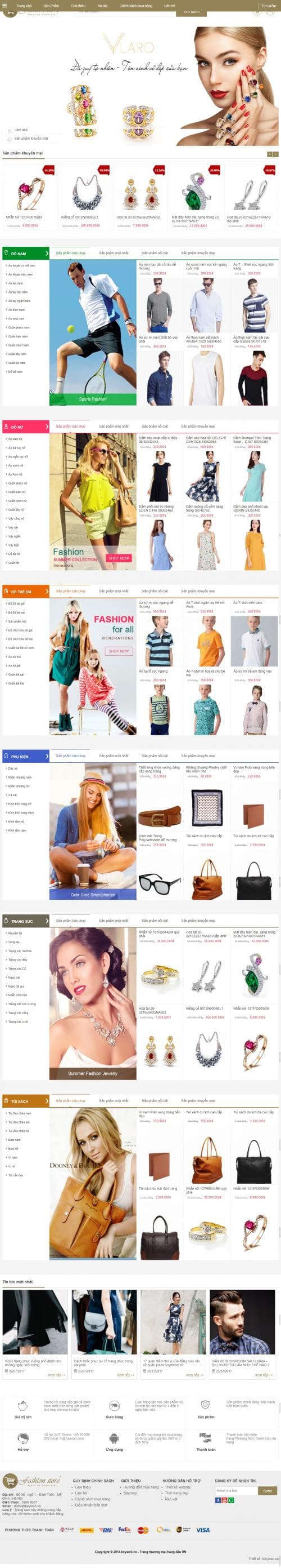 Thiết kế website bán phụ kiện thời trang