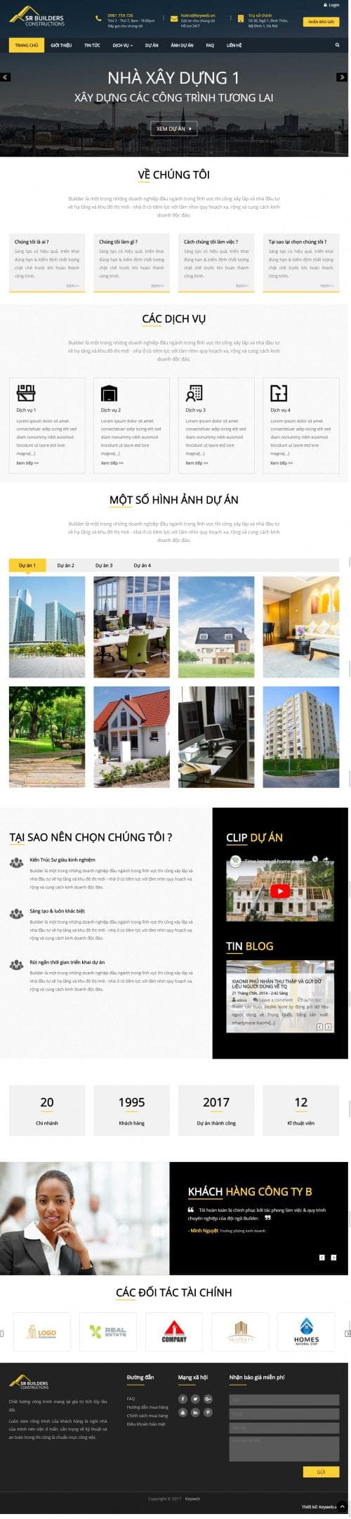 Thiết kế website công ty xd 2