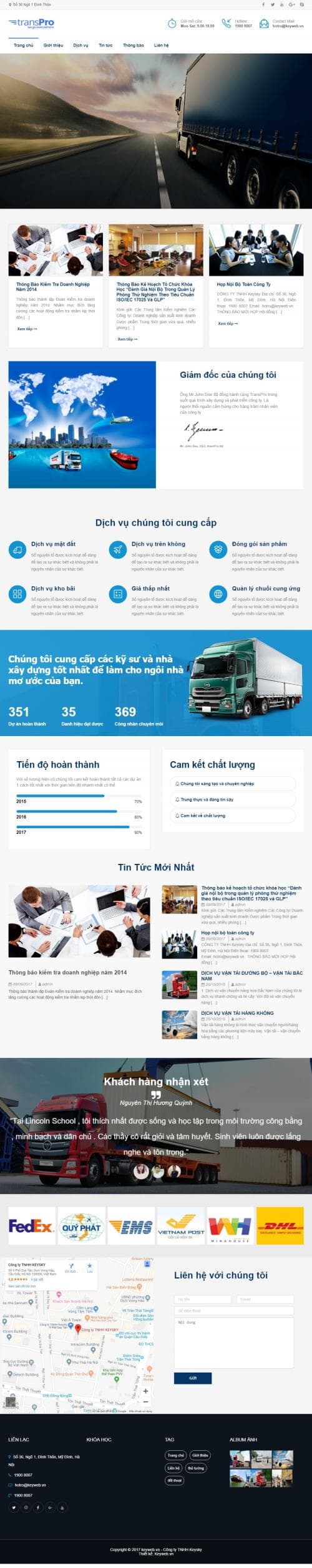 Thiết kế website công ty vận tải 2