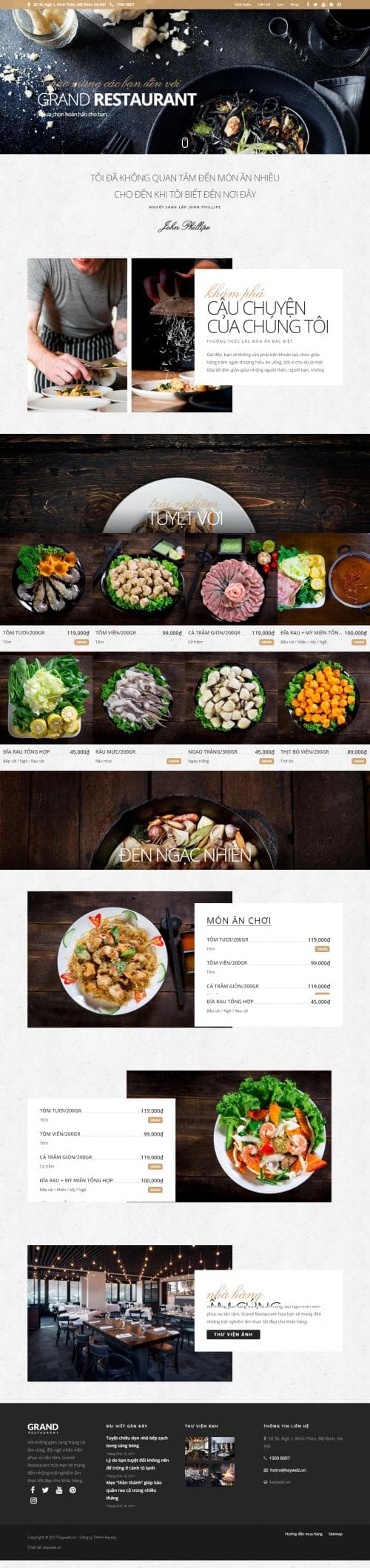 Thiết kế website nhà hàng