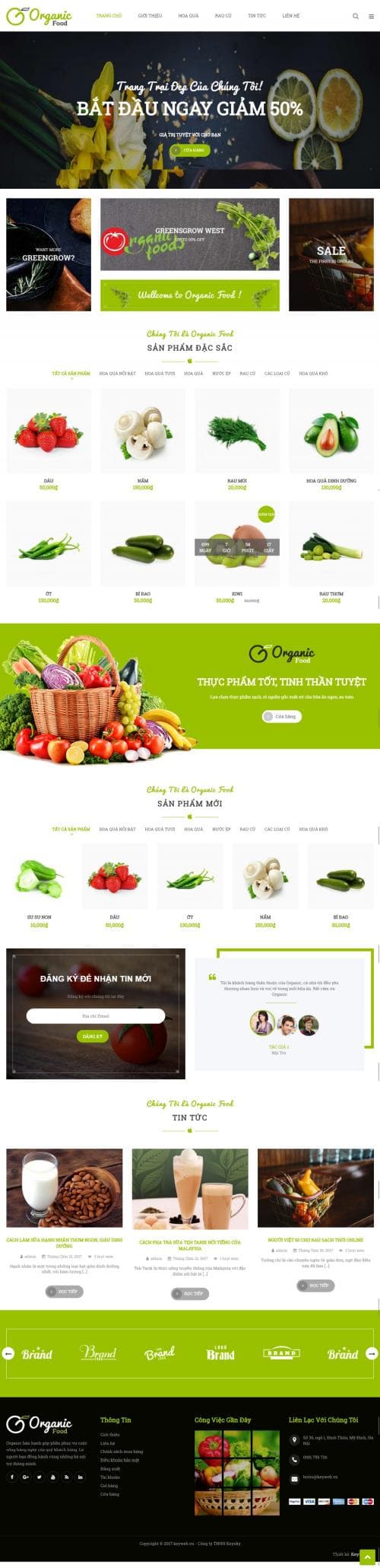 Thiết kế website siêu thị nông sản