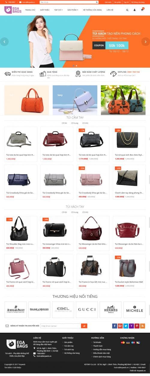 Thiết kế website bán túi xách