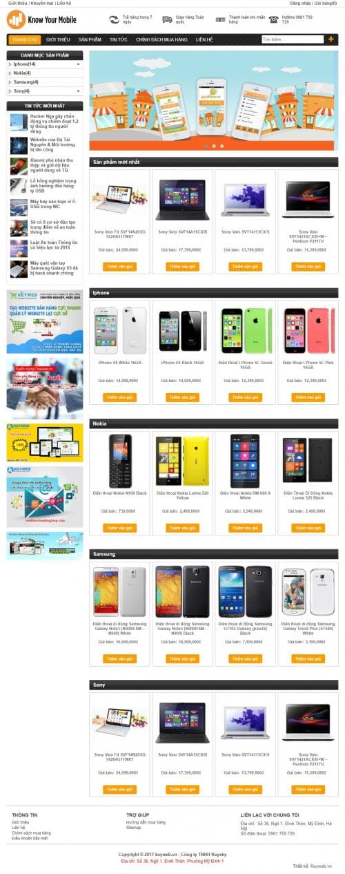 Dự án shop điện thoại