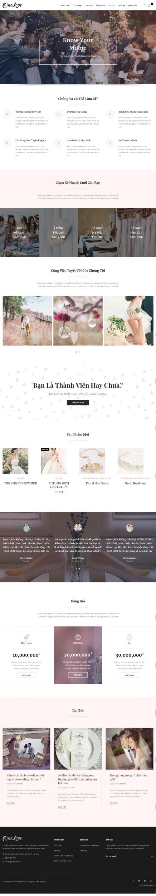 Thiết kế website dịch vụ cưới hỏi