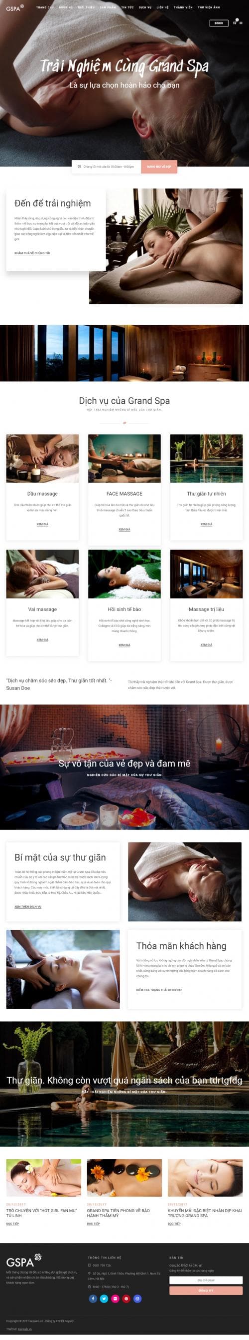 Thiết kế website dịch vụ massege 