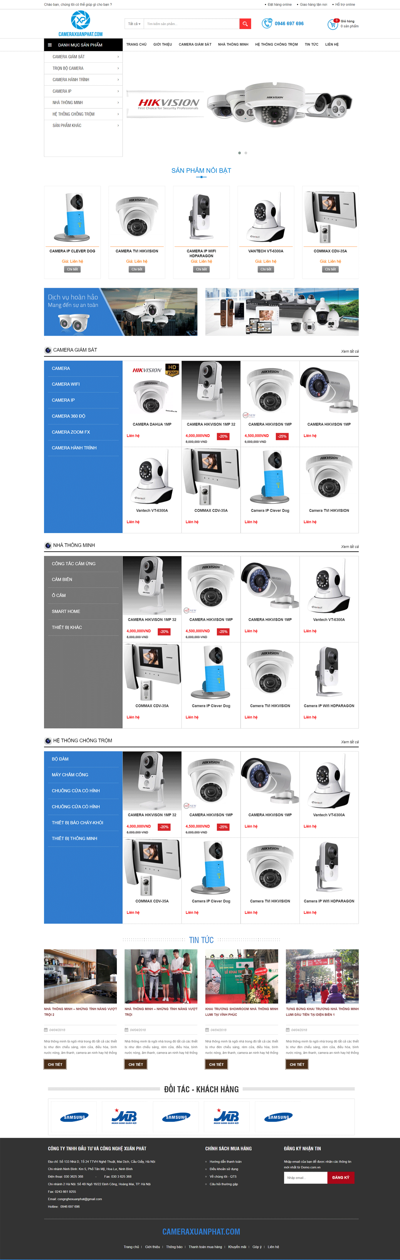Mẫu website Shop camera xuân phát