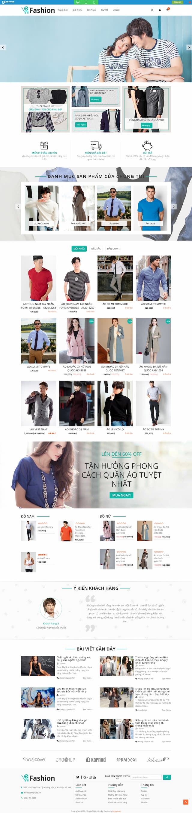 Hình ảnh dự án: Mẫu website shop thời trang E-Fastion