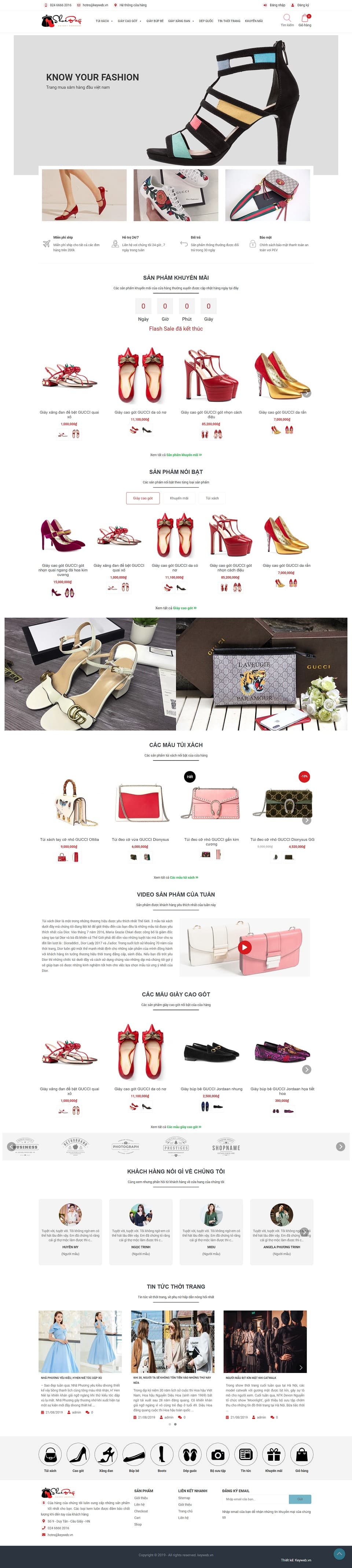 Mẫu website shop phụ kiện thời trang ShoeBag