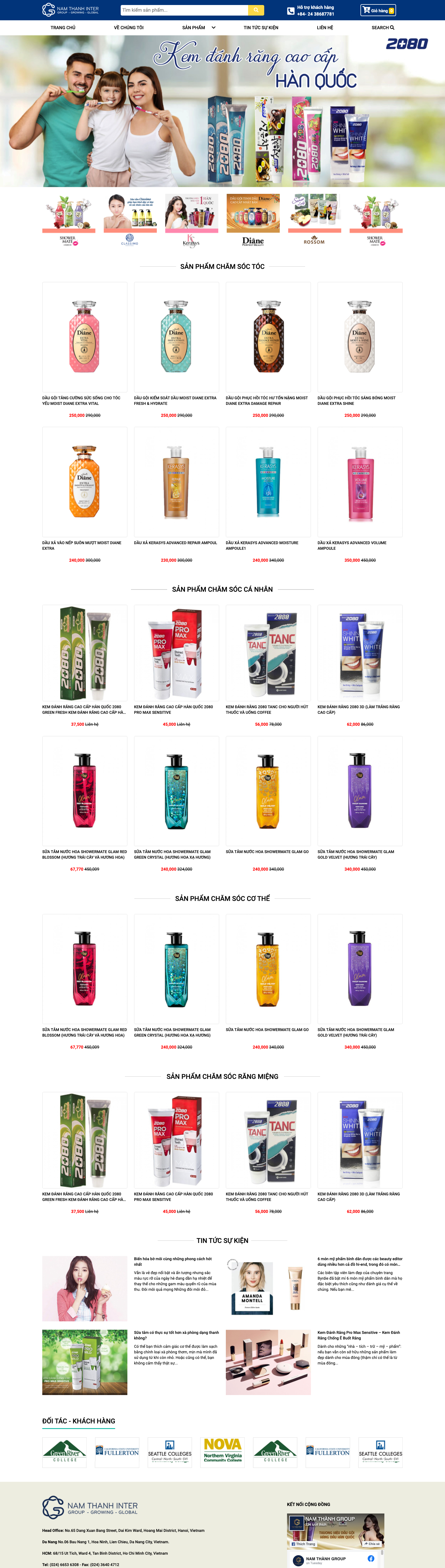 Mẫu website mỹ phẩm nước hoa