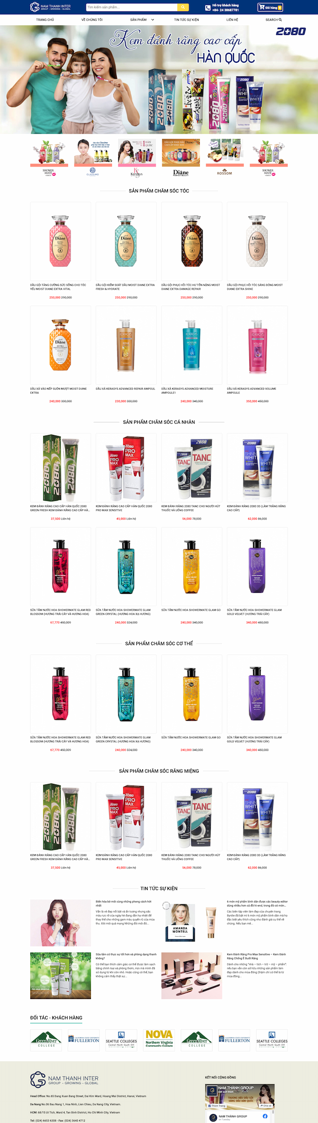 Hình ảnh dự án: Mẫu website mỹ phẩm nước hoa