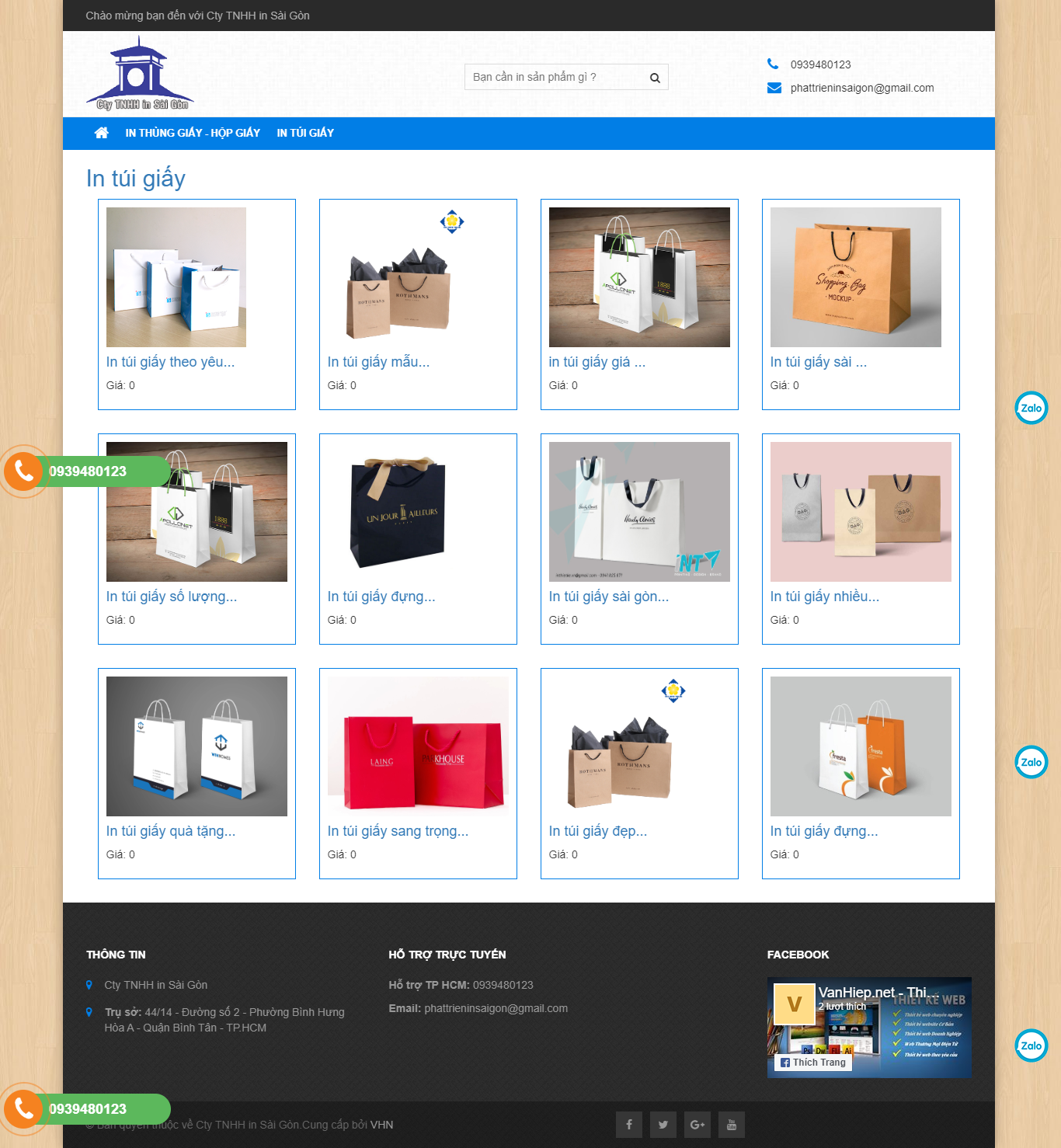 Dự án in ấn túi hộp giấy