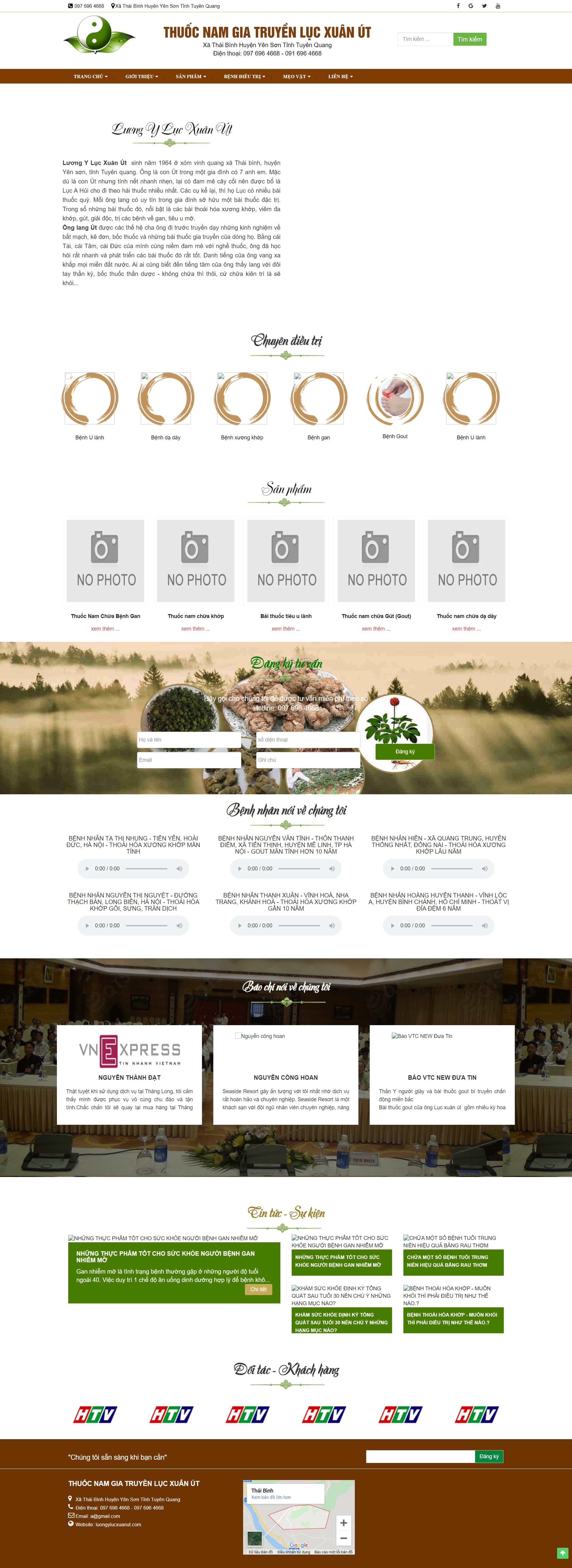 Mẫu website có sẵn - Đông y - Giá bán 500K